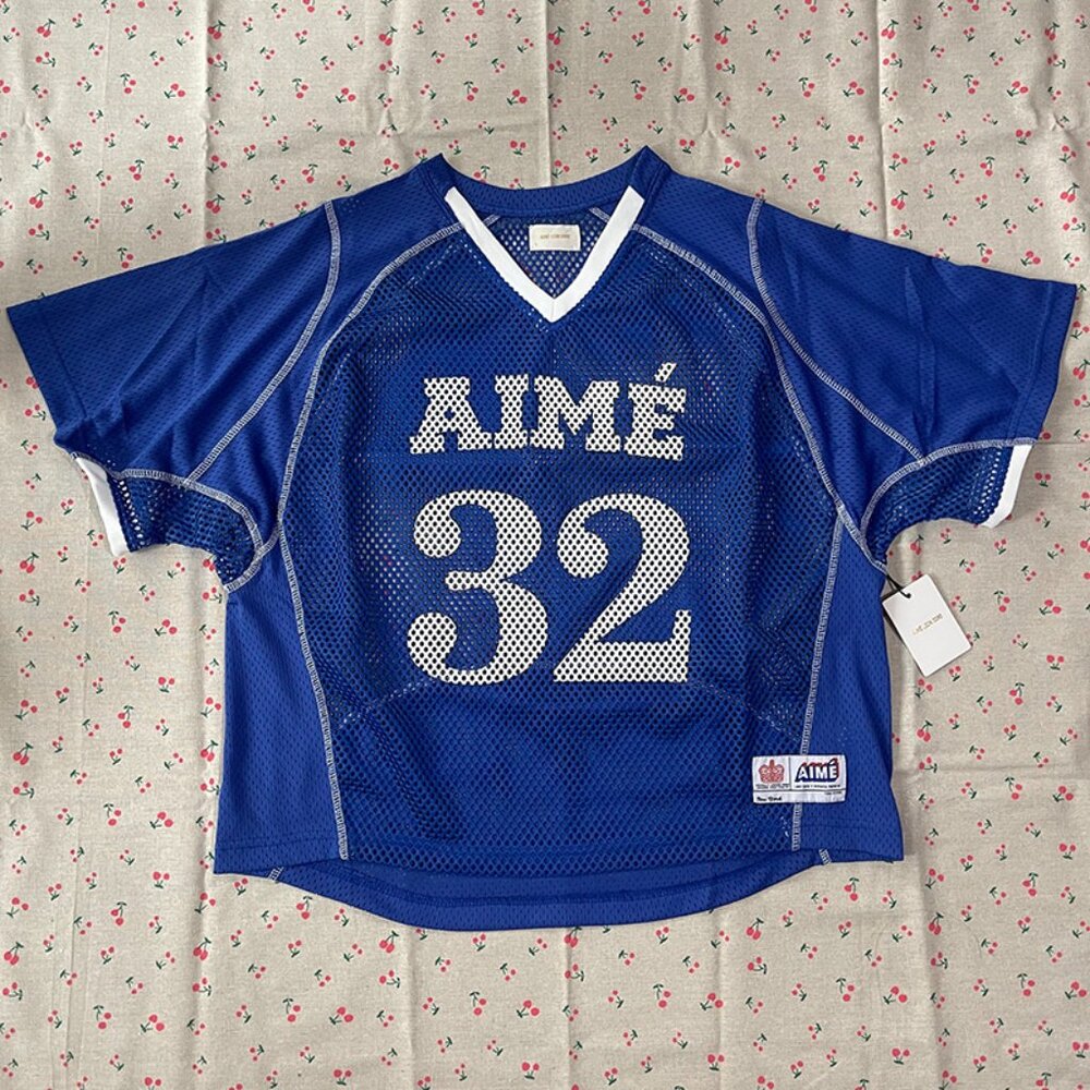 Aime Leon Dore Blue and White Mesh Number 32 Jersey